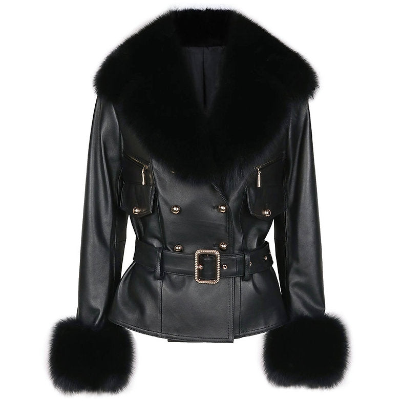 YOLOAgain Detachable Faux Fur Collar and Cuffs Genuine