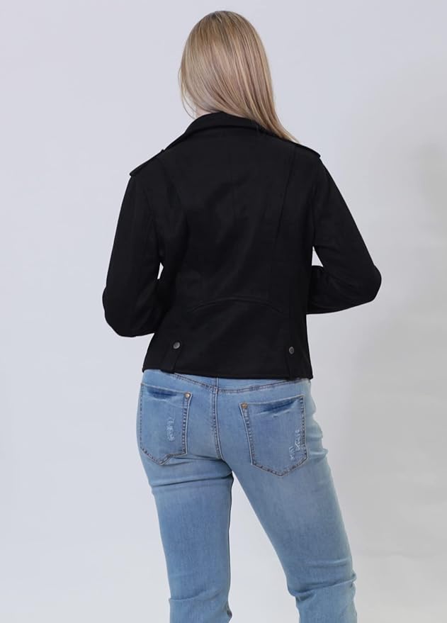 Women's Black Suede Leather Jacket