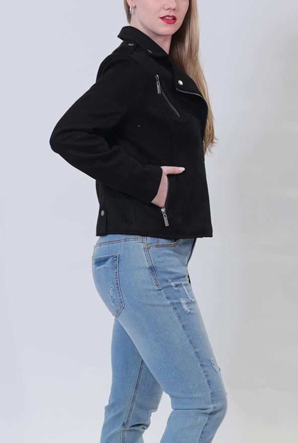 Women's Black Suede Leather Jacket