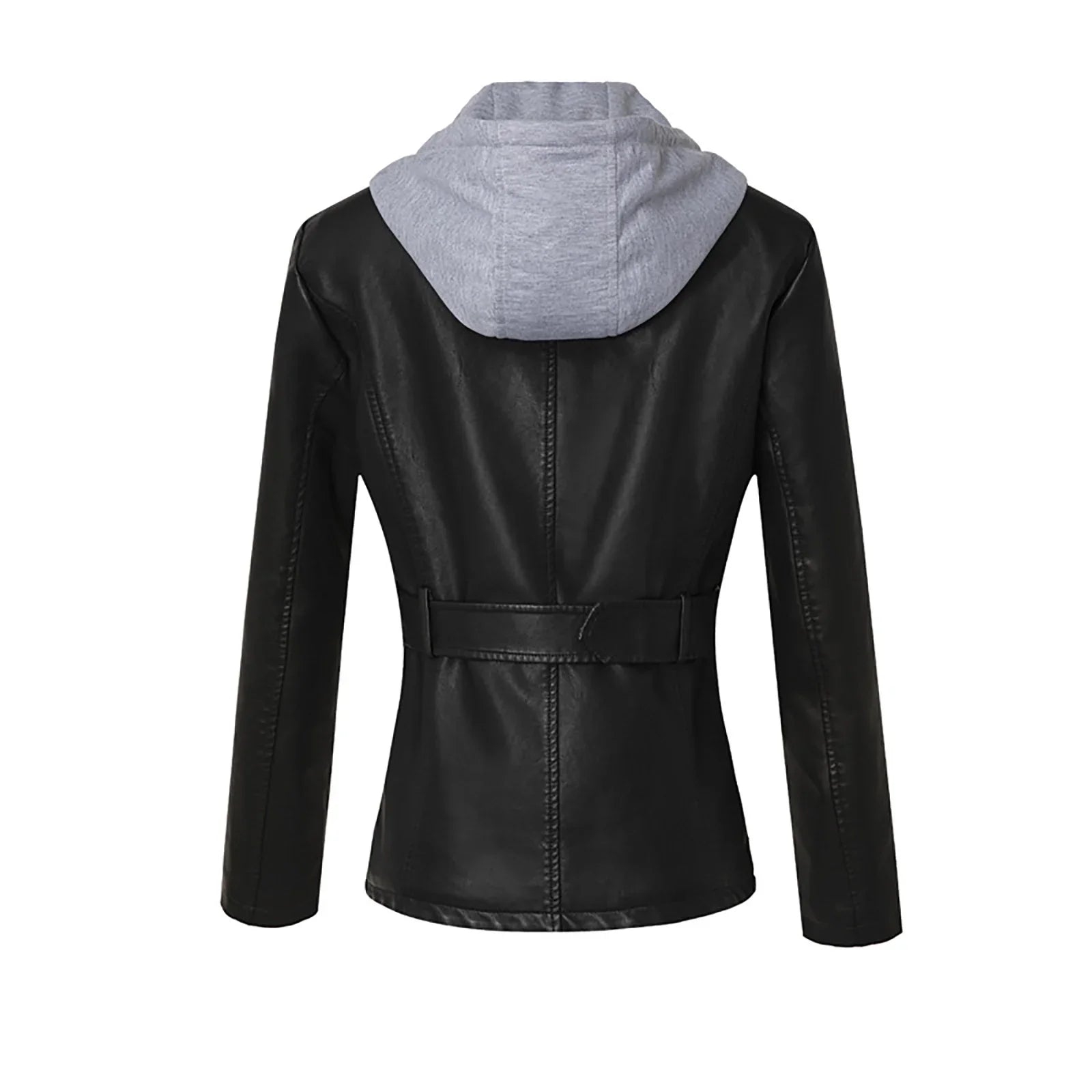 Women’s Slim Hooded Real Leather Jacket