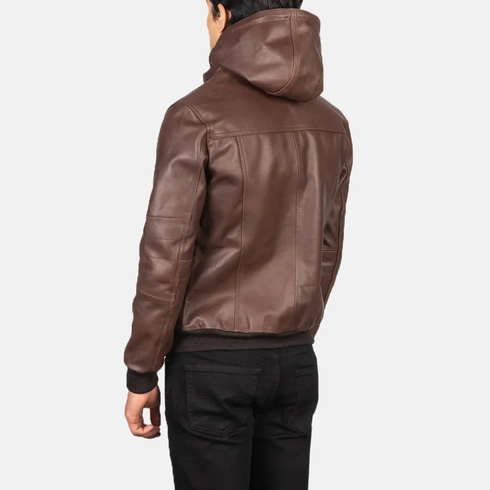 A real leather brown jacket bomber that is extremely well-made and exudes luxury. An opulent focal point that is ideal for the discriminating fashionista.