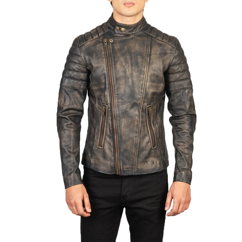 This brown leather jacket men's will raise your style. Made of high-quality dark brown leather, it exudes both timeless elegance and rugged charm.