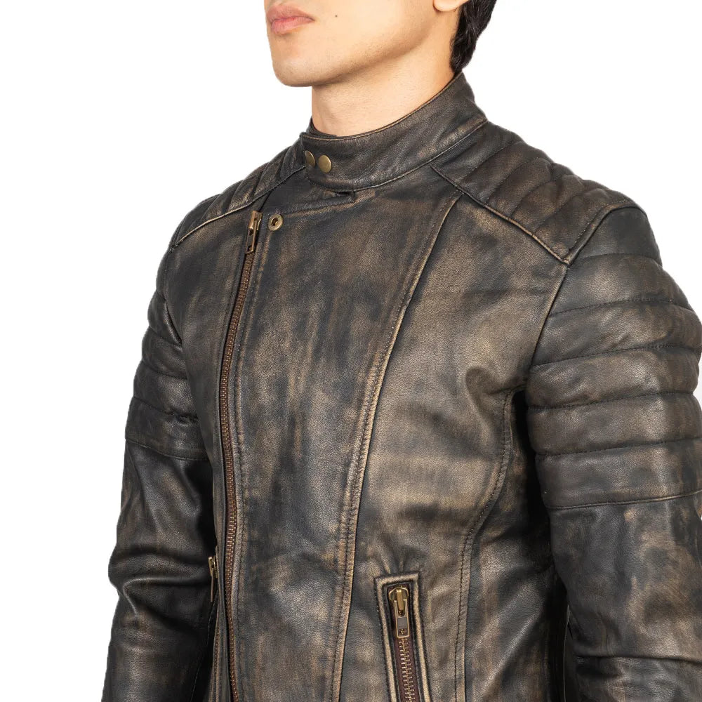 This brown leather jacket men's will raise your style. Made of high-quality dark brown leather, it exudes both timeless elegance and rugged charm.