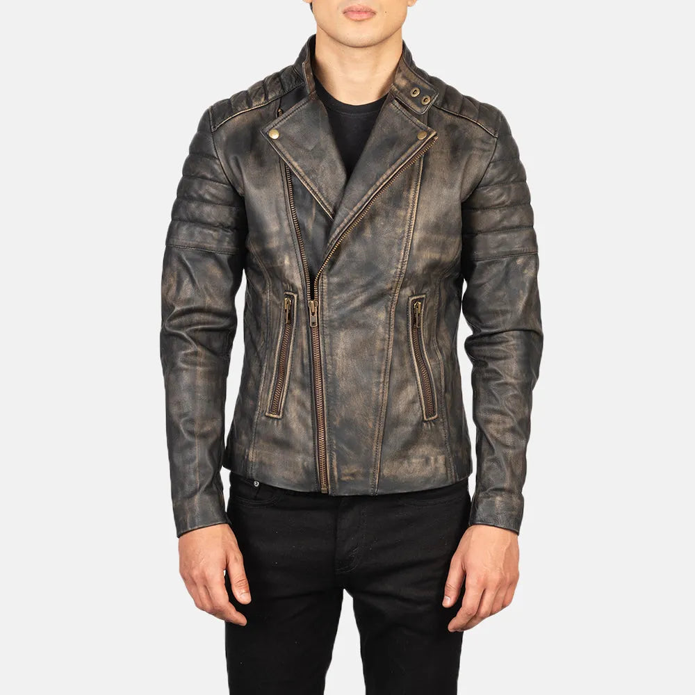 This brown leather jacket men's will raise your style. Made of high-quality dark brown leather, it exudes both timeless elegance and rugged charm.
