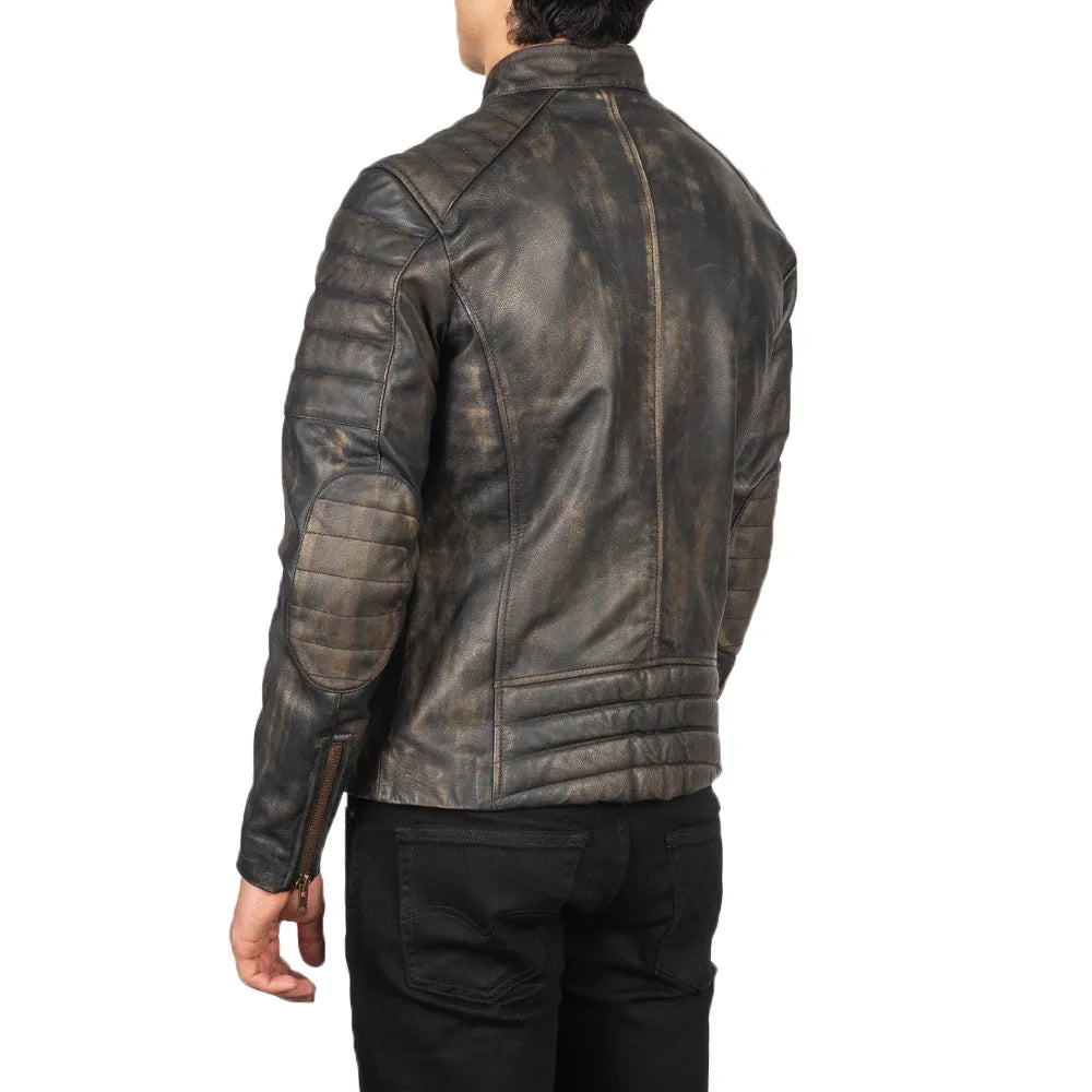 This brown leather jacket men's will raise your style. Made of high-quality dark brown leather, it exudes both timeless elegance and rugged charm.