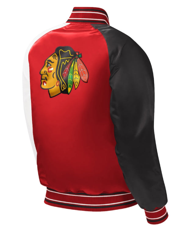 Chicago Blackhawks Starter Red Raglan Varsity Jacket