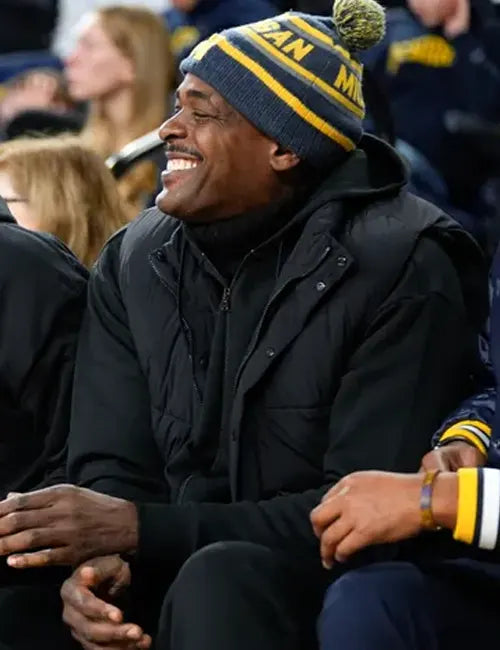 Michigan Chris Webber Black Puffer Vest