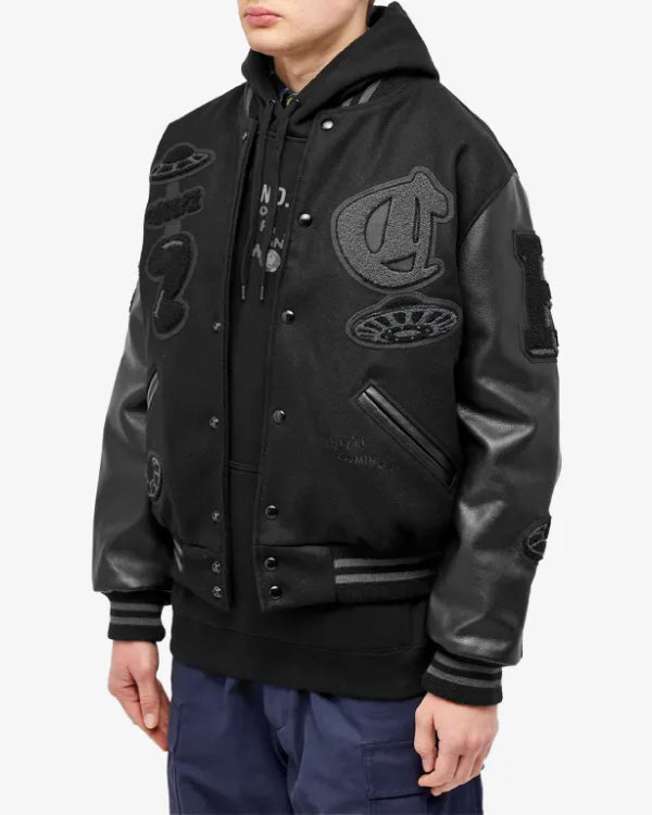 Creepz Invasion Leather Melton Varsity Jacket - End. Exclusive