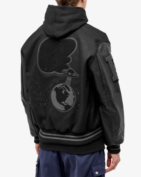 Creepz Invasion Leather Melton Varsity Jacket - End. Exclusive