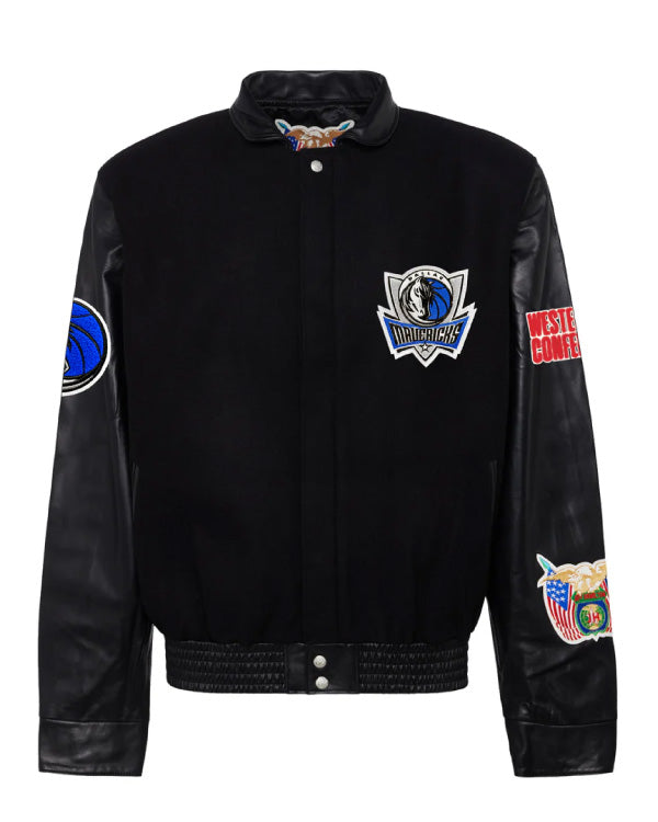 Dallas Mavericks Black Wool & Leather Jacket