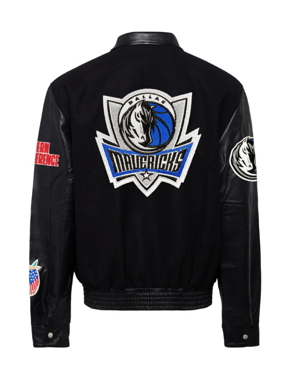 Dallas Mavericks Black Wool & Leather Jacket