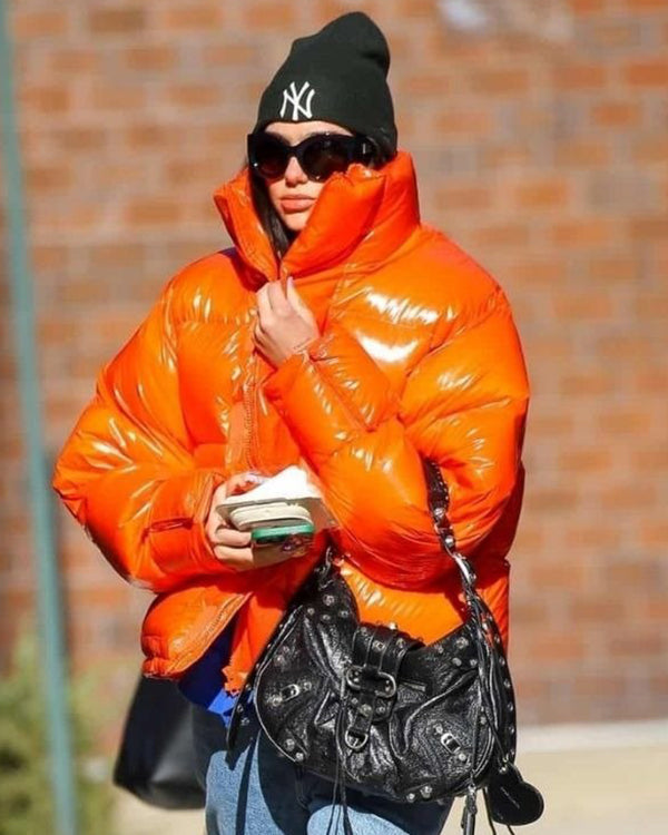 Dua Lipa’s Orange Puffer Jacket