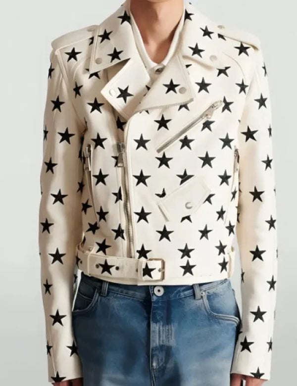 E! News Babyface Star Print Moto Jacket