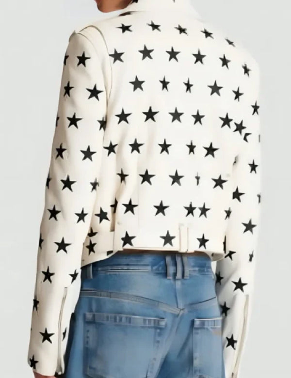E! News Babyface Star Print Moto Jacket