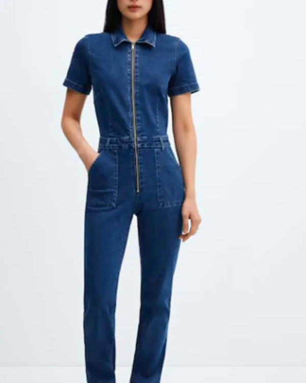 English Teacher 2024 Stephanie Koenig Denim Jumpsuit