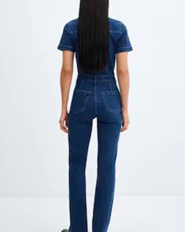 English Teacher 2024 Stephanie Koenig Denim Jumpsuit