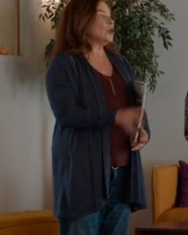Falling Together 2024 Linda Kash Blue Cardigan