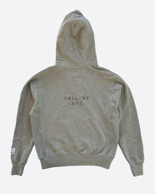 Gallery Dept Grey & Black Logo Hoodie
