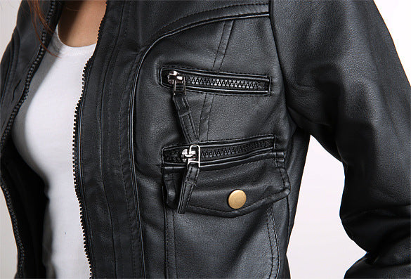 Women's Genuine Lambskin Leather Motorcycle Slim fit Designer Biker Jacket