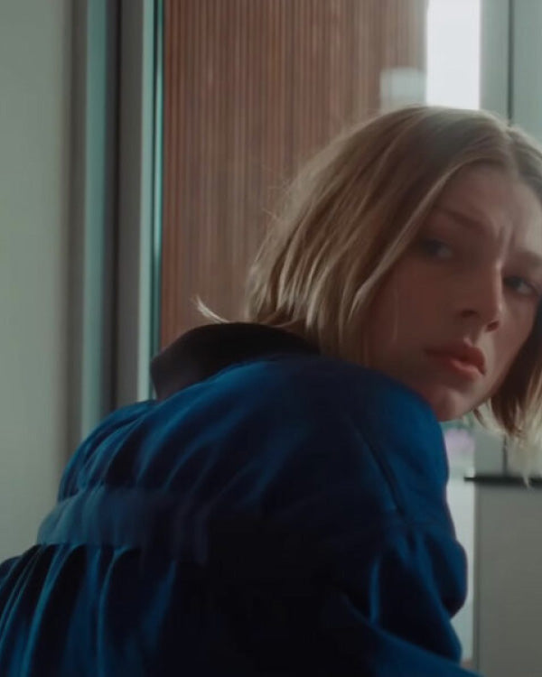 Hunter Schafer Cuckoo Blue Jacket
