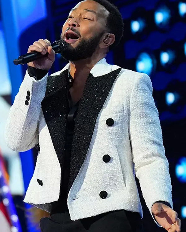 John Legend DNC 2024 White Blazer