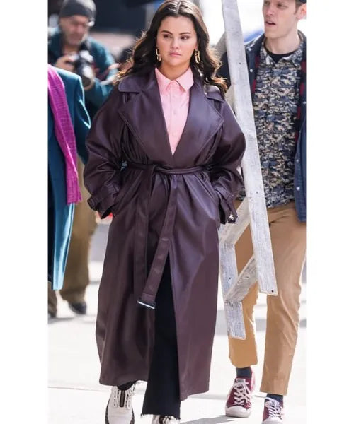 Only Murders In The Building S03 Selena Gomez Leather Coat