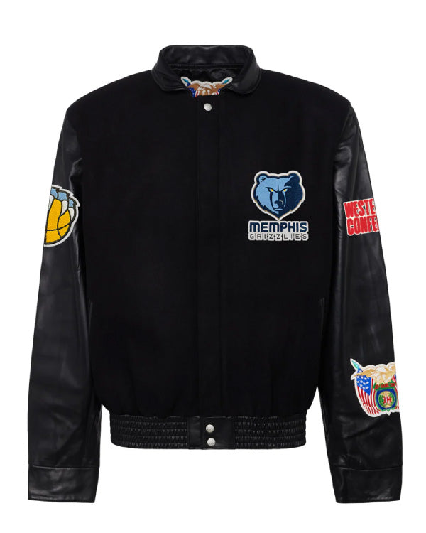 Memphis Grizzlies Black Wool & Leather Jacket