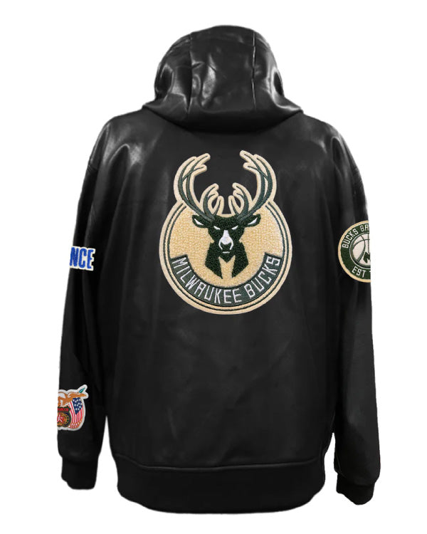 Milwaukee Bucks Lightweight Vegan Zip-up Hooded Jacket