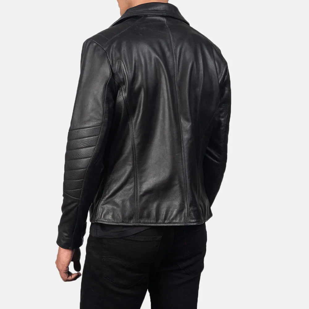 Rev up your style with this leather motor bike jacket in black. Crafted from high-quality materials, it's the ultimate biker's essential.