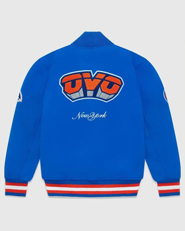 OVO NBA New York Knicks Blue Varsity Jacket