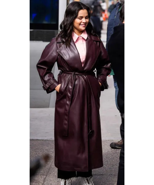 Only Murders In The Building S03 Selena Gomez Leather Coat