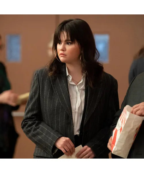 Only Murders In The Building S03 Selena Gomez Pinstripe Coat