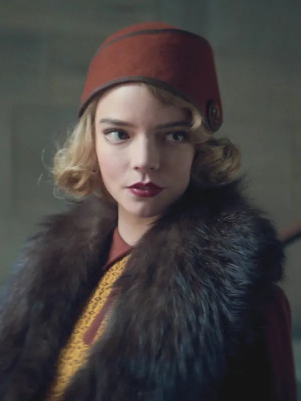 Anya Taylor-Joy Peaky Blinders S05 Fur Collar Red Coat