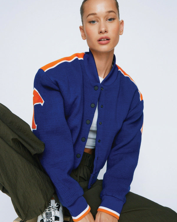 Track Back Knitted Varsity Jacket