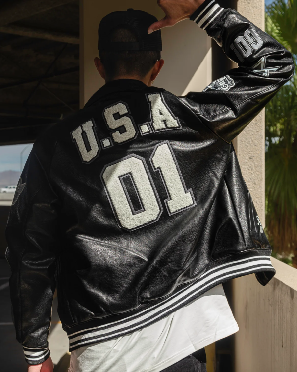 RM USA Black Varsity Jacket