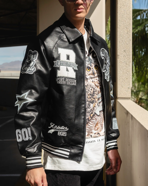 RM USA Black Varsity Jacket