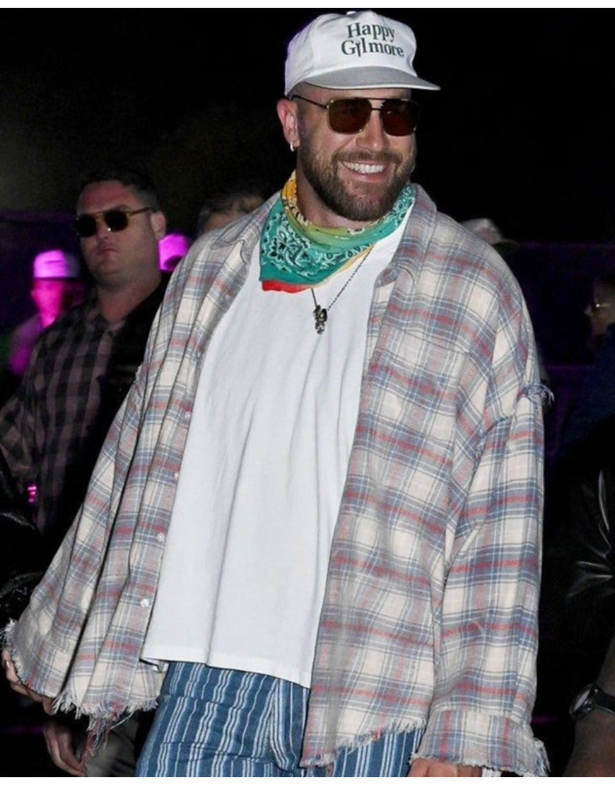 Travis Kelce Coachella 2024 Plaid Shirt
