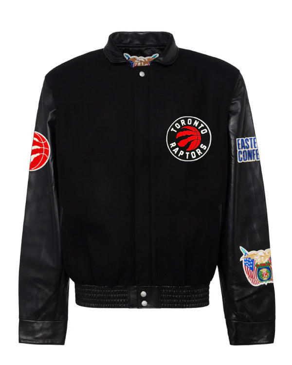 Toronto Raptors Black Wool & Leather Jacket