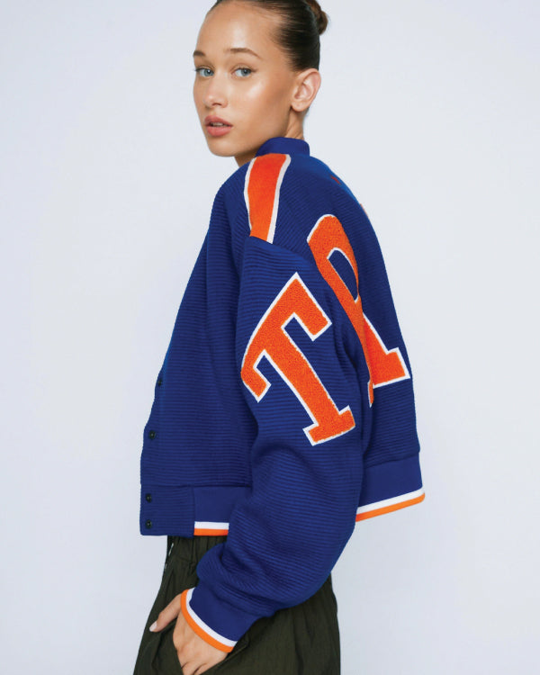 Track Back Knitted Varsity Jacket