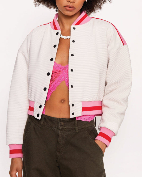 Track Back Knitted Varsity Jacket