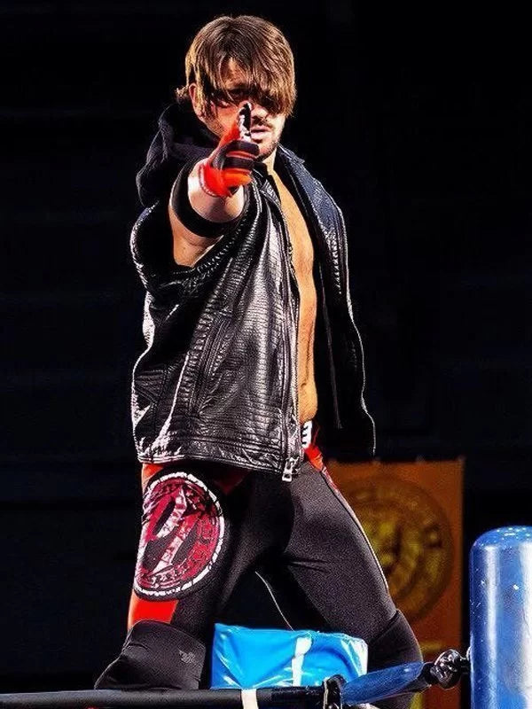 WWE AJ STYLES HOODED LEATHER VEST
