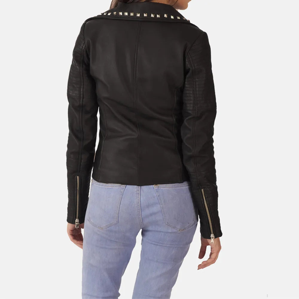 Women Black Leather Jacket - Sheepskin Aniline Leather