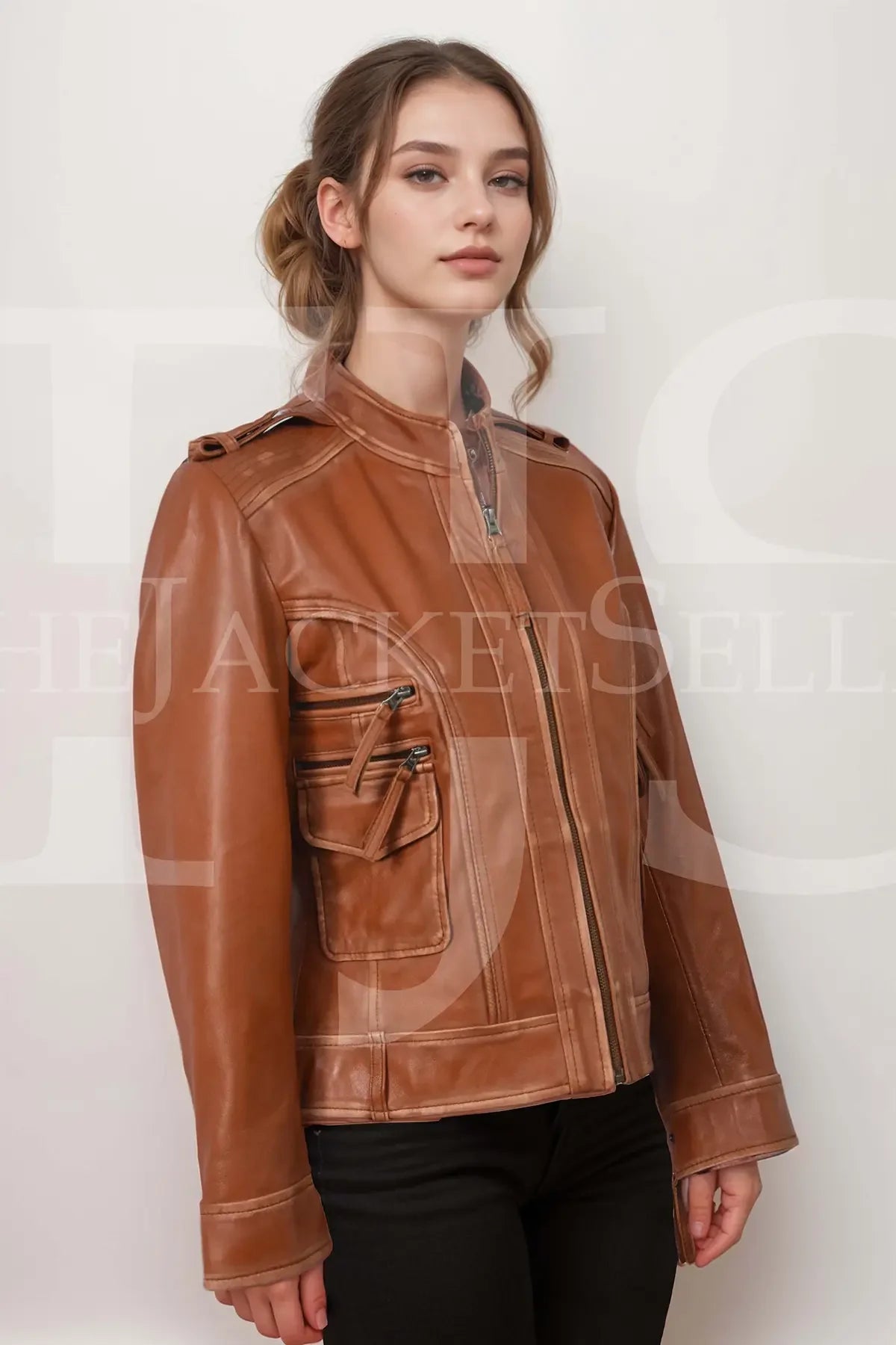 Women's Genuine Lambskin Leather Motorcycle Slim fit Designer Biker Jacket