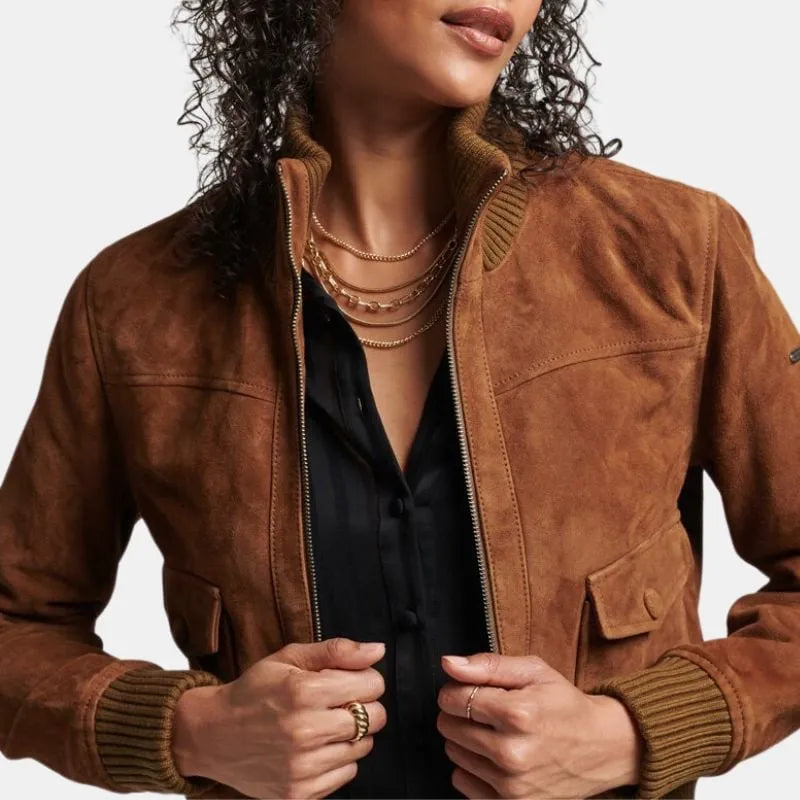 Women's Classic cropped suede Jacket