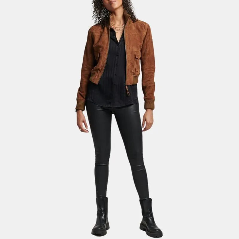 Women's Classic cropped suede Jacket