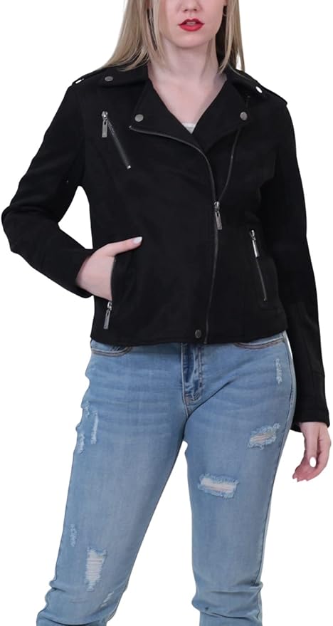 Women's Black Suede Leather Jacket