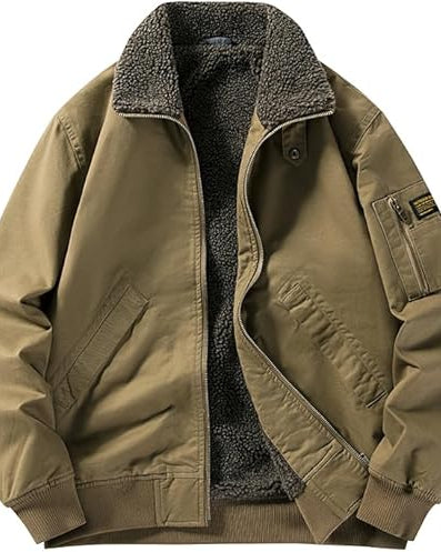 Men's Casual Military Cargo Bomber Jacket – Stylish Field Windbreaker Coat for Everyday Wear