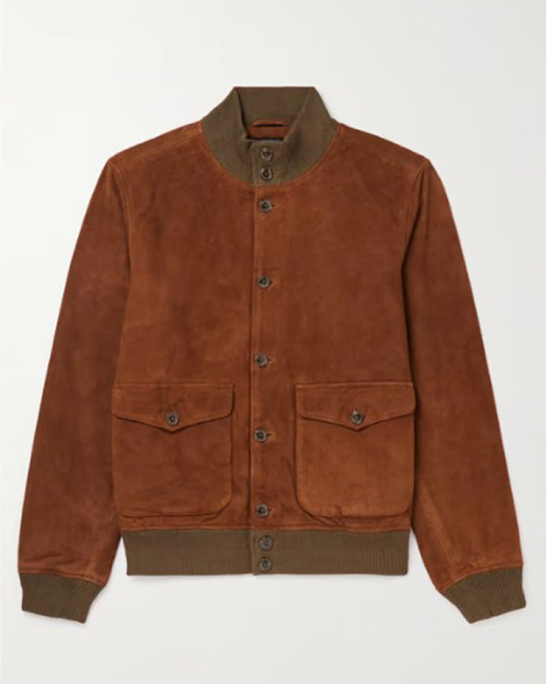 A Man In Full 2024 Jeff Daniels Brown Suede Jacket