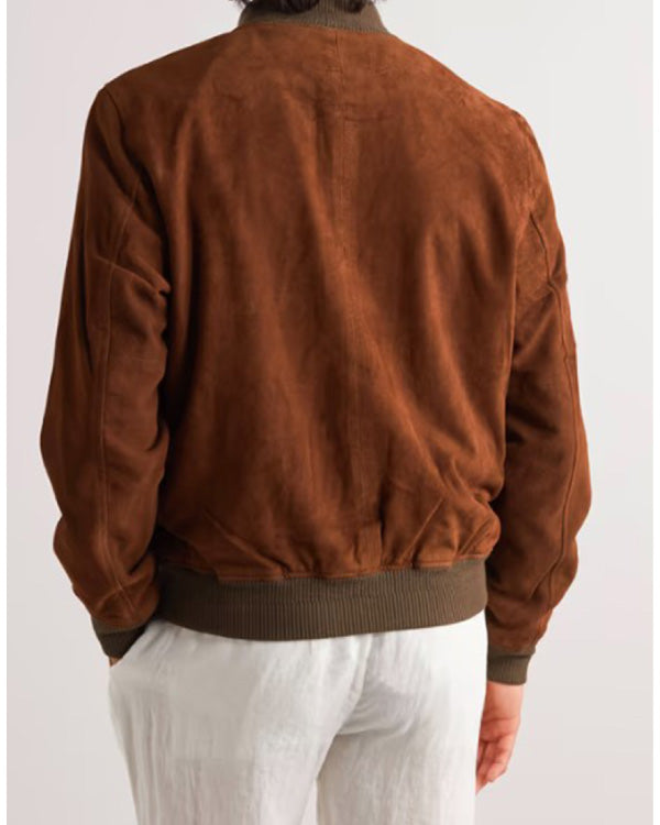 A Man In Full 2024 Jeff Daniels Brown Suede Jacket