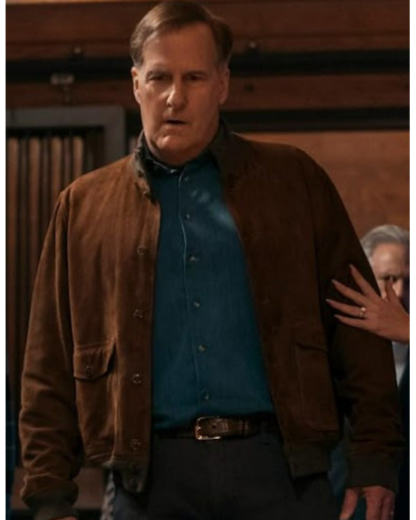 A Man In Full 2024 Jeff Daniels Brown Suede Jacket